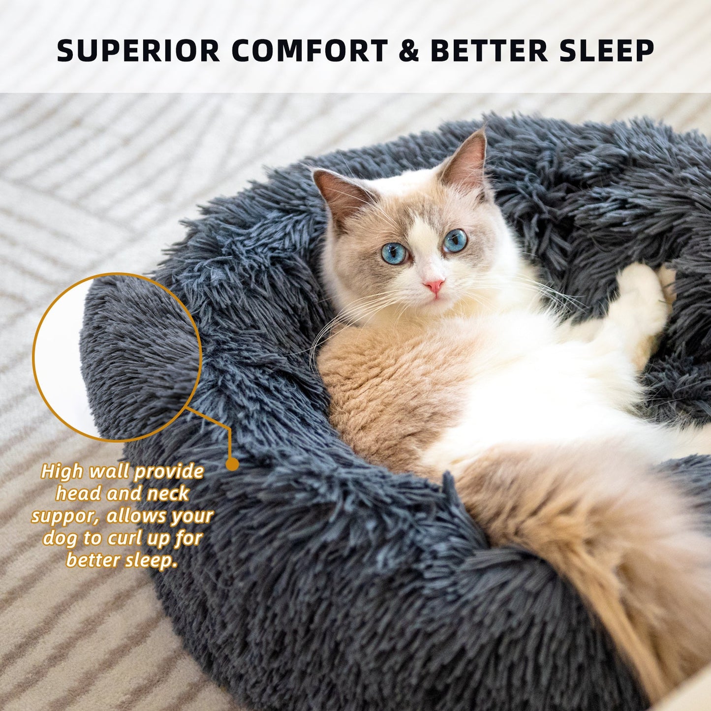 Small Dogs Round Plush Cat Litter Kennel Pet Nest Mat
